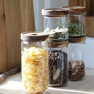 Jar (Glass) - Wood Lid