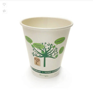 Cups (Pack of 50) - Disposable Single Wall Home Compostable Tree Coffee Cups