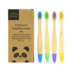 Children's Bamboo Toothbrush - 4 pack