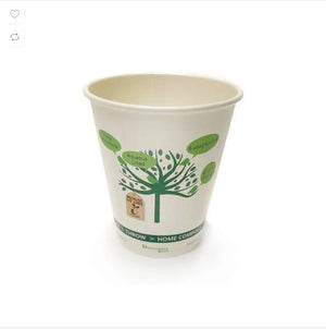 Cups (Pack of 50) - Disposable Single Wall Home Compostable Tree Coffee Cups
