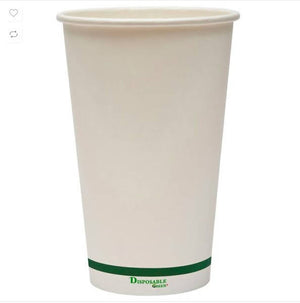 Cups (Pack of 50) - Disposable Single Wall Home Compostable Coffee Cups